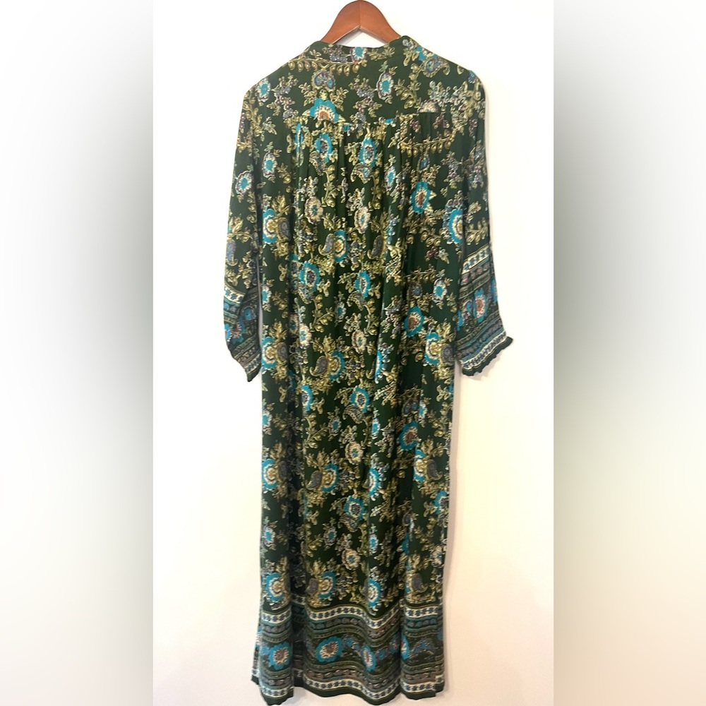 Natural Life Dara Green Floral Tie, boho V-neck Boho Oversized midi maxi dress S - Picture 10 of 10